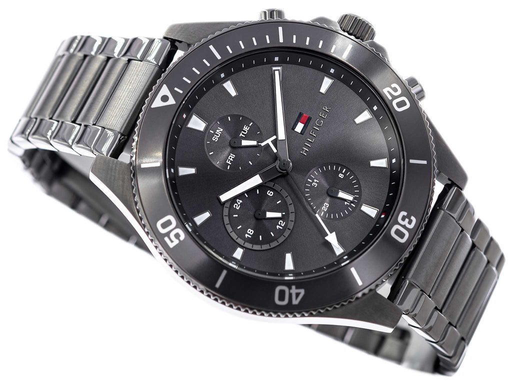 Tommy Hilfiger Larson Chronograph Grey Dial Silver Steel Strap Watch For Men - 1791918 Buy Now By Tommy Hilfiger