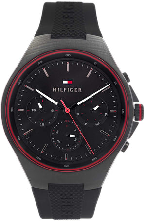 Tommy Hilfiger Justin Black Dial Black Rubber Strap Watch For Men - 1792056 Buy Now By Tommy Hilfiger