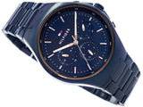 Tommy Hilfiger Justin Chronograph Blue Dial Blue Steel Strap Watch For Men - 1792058 Buy Now By Tommy Hilfiger