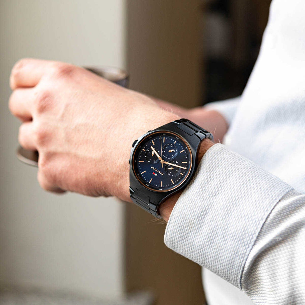 Tommy Hilfiger Justin Chronograph Blue Dial Blue Steel Strap Watch For Men - 1792058 Buy Now By Tommy Hilfiger