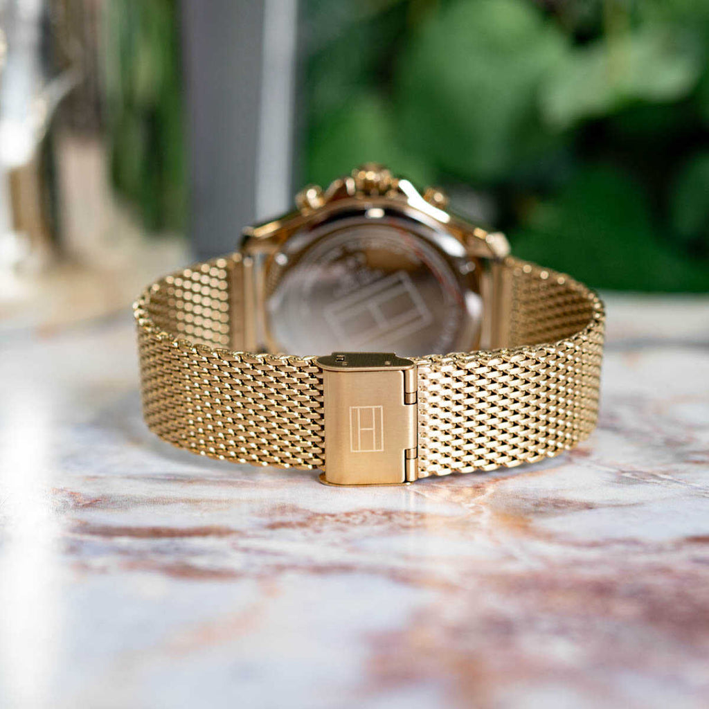 Tommy Hilfiger Jordan Chronograph Green Dial Gold Mesh Strap Watch For Men - 1792093 Buy Now By Tommy Hilfiger