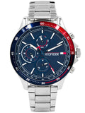 Tommy Hilfiger Bank Chronograph Blue Dial Silver Steel Strap Watch for Men - 1791718 Buy Now By Tommy Hilfiger