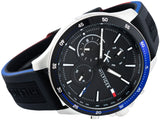 Tommy Hilfiger Bank Quartz Black Dial Black Rubber Strap Watch for Men - 1791724 Buy Now By Tommy Hilfiger