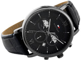 Tommy Hilfiger Evan Black Dial Black Leather Strap Watch for Men - 1710395 Buy Now By Tommy Hilfiger