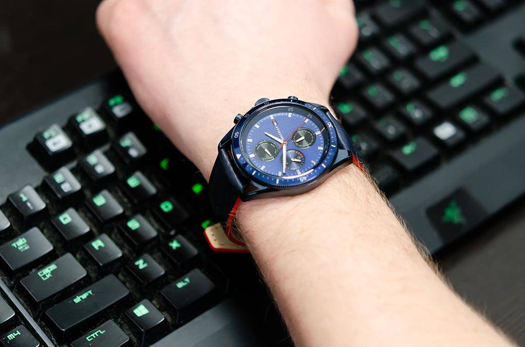 Tommy Hilfiger Parker Chronograph Quartz Blue Dial Blue Leather Strap Watch For Men - 1791839 Buy Now By Tommy Hilfiger