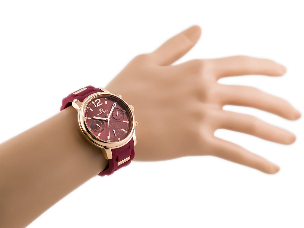 Tommy Hilfiger Claudia Red Dial Two Tone Steel Strap Watch for Women - 1781744 Buy Now By Tommy Hilfiger