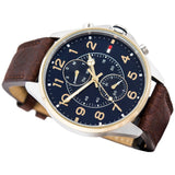 Tommy Hilfiger Dean Multifunctional Blue Dial Brown Leather Strap Watch for Men - 1791275 Buy Now By Tommy Hilfiger