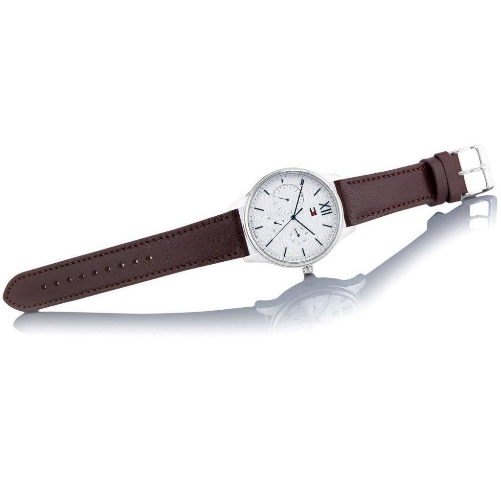 Tommy Hilfiger Damon Quartz White Dial Brown Leather Strap Watch for Men - 1791418 Buy Now By Tommy Hilfiger