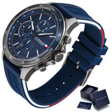 Tommy Hilfiger Bank Blue Dial Blue Rubber Strap Watch for Men - 1791721 Buy Now By Tommy Hilfiger