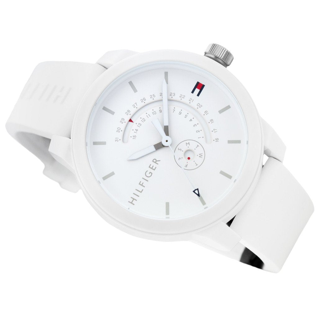Tommy Hilfiger Denim Analog White Dial White Rubber Strap Watch for Men - 1791481 Buy Now By Tommy Hilfiger