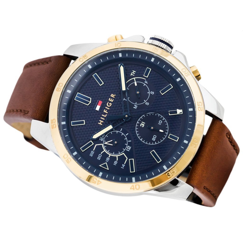 Tommy Hilfiger Decker Blue Dial Brown Leather Strap Watch for Men - 1791561 Buy Now By Tommy Hilfiger
