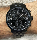 Tissot PRC 200 Chronograph Black Dial Black Steel Strap Watch For Men - T114.417.33.057.00 Buy Now By Tissot