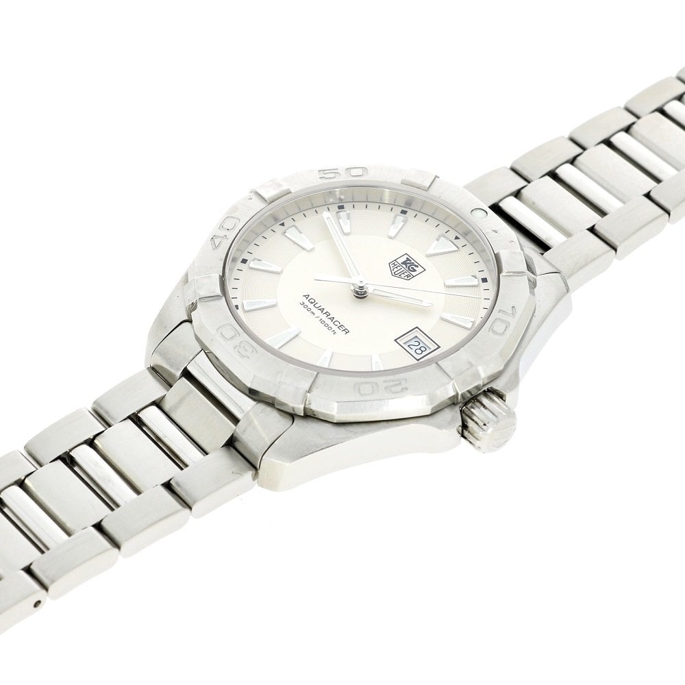 Tag Heuer Aquaracer Quartz White Dial Silver Steel Strap Watch for Men - WAY1111.BA0928 Buy Now By Tag Heuer