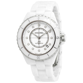 Chanel J12 Diamonds Quartz Ceramic White Dial White Steel Strap Watch for Women - J12 H2422 Buy Now By Chanel
