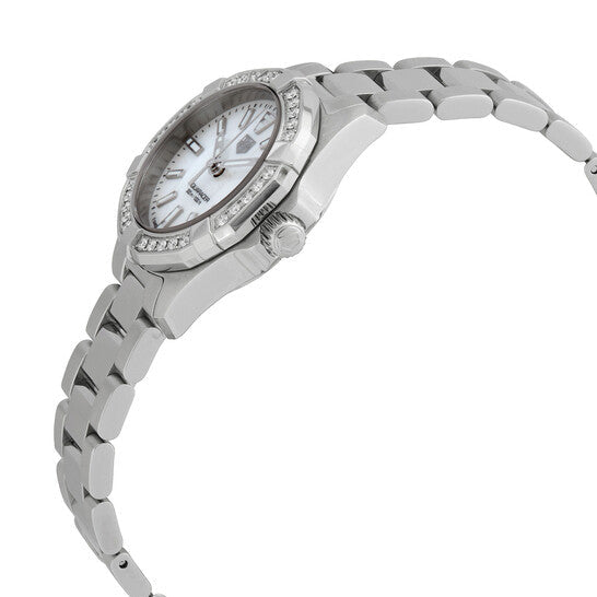 Tag Heuer Aquaracer Diamonds Mother of Pearl White Dial Silver Steel Strap Watch for Women - WBD1413.BA0741 Buy Now By Tag Heuer