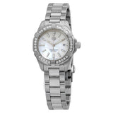 Tag Heuer Aquaracer Diamonds Mother of Pearl White Dial Silver Steel Strap Watch for Women - WBD1413.BA0741 Buy Now By Tag Heuer
