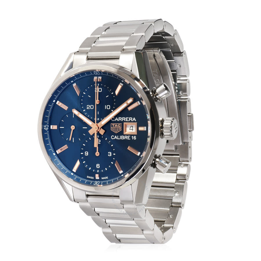 Tag Heuer Carrera Automatic Chronograph Blue Dial Silver Steel Strap Watch for Men - CBK2115.BA0715 Buy Now By Tag Heuer