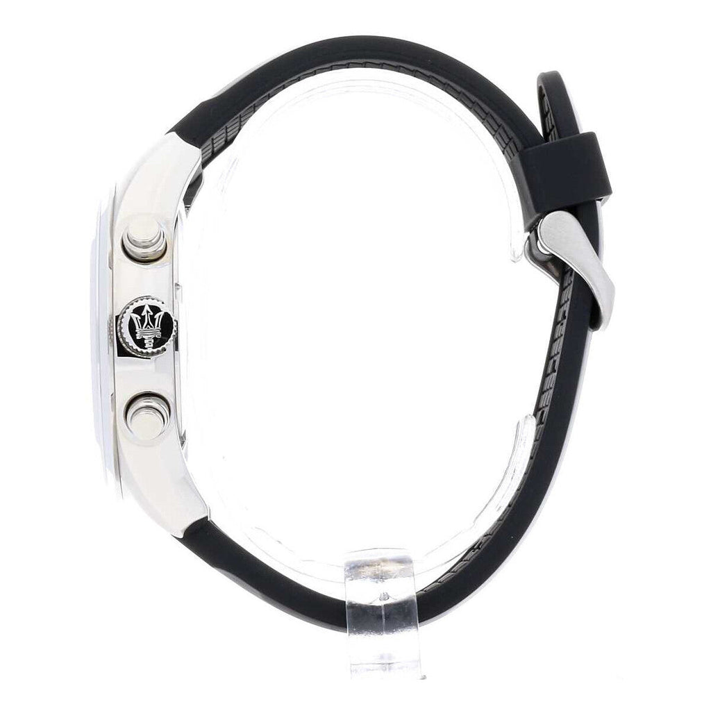 Maserati Traguardo Chronograph Silver Dial Black Rubber Strap Watch for Men - R8871612012 Buy Now By Maserati