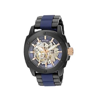 Fossil Modern Machine Automatic Skeleton Blue Dial Two Tone Steel Strap Watch for Men - ME3133 Buy Now By Fossil