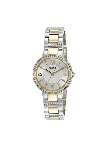 Fossil Virginia Silver Dial Two Tone Steel Strap Watch for Women - ES3503 Buy Now By Fossil
