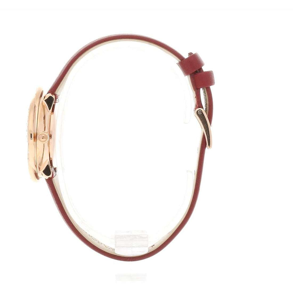 Swarovski Crystal Flower Red Dial Red Leather Strap Watch for Women - 5552780 Buy Now By Swarovski