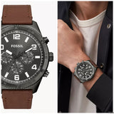 Fossil Brox Multifunction Grey Dial Brown Leather Strap Watch for Men - BQ2800 Buy Now By Fossil