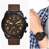 Fossil Bronson Chronograph Brown Dial Brown Leather Strap Watch for Men - FS5875 Buy Now By Fossil