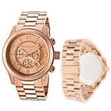 Michael Kors Runway Chronograph Rose Gold Dial Rose Gold Steel Strap Watch for Men - MK8096 Buy Now By Michael Kors