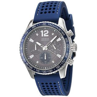 Guess Fleet Chronograph Black Dial Blue Rubber Strap Watch for Men - W0971G2 Buy Now By Guess