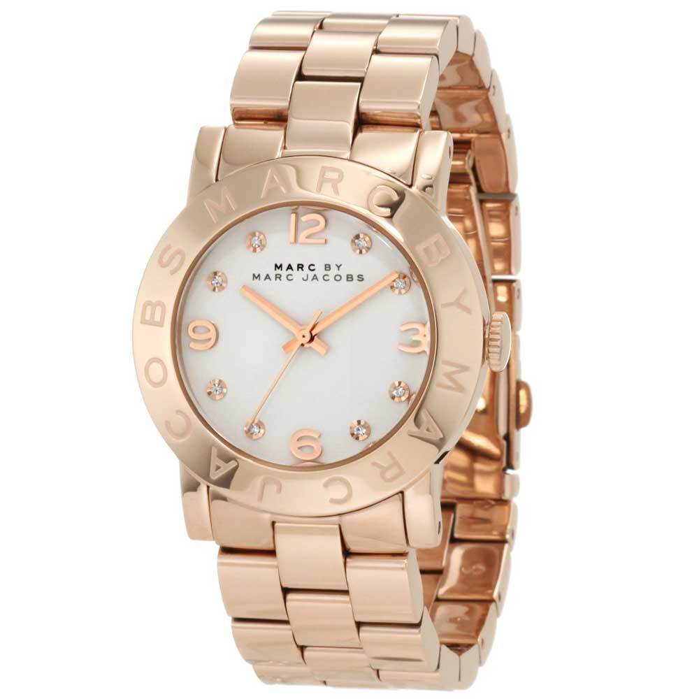 Marc Jacobs Amy White Dial Rose Gold Steel Strap Watch for Women - MBM3077 Buy Now By Marc Jacobs