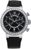 Swarovski Citra Sphere Chronograph Black Dial Black Leather Strap Watch for Women - 5027131 Buy Now By Swarovski