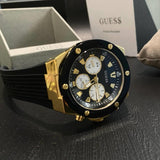 Guess Poseidon Chronograph Black Dial Black Rubber Strap Watch for Men - GW0057G1 Buy Now By Guess
