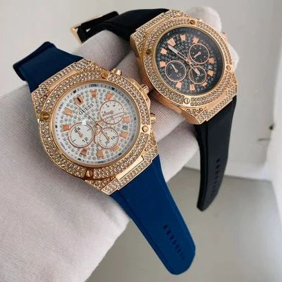 Guess Asteria Multifunction Blue Dial Blue Rubber Strap Watch For Women - GW0620L3 Buy Now By Guess