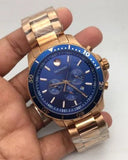 Movado Series 800 Blue Dial Gold Steel Strap Watch For Men - 2600144 Buy Now By Movado