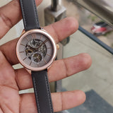 Fossil Suitor Mechanical Grey Dial Grey Leather Strap Watch for Women - BQ3265 Buy Now By Fossil