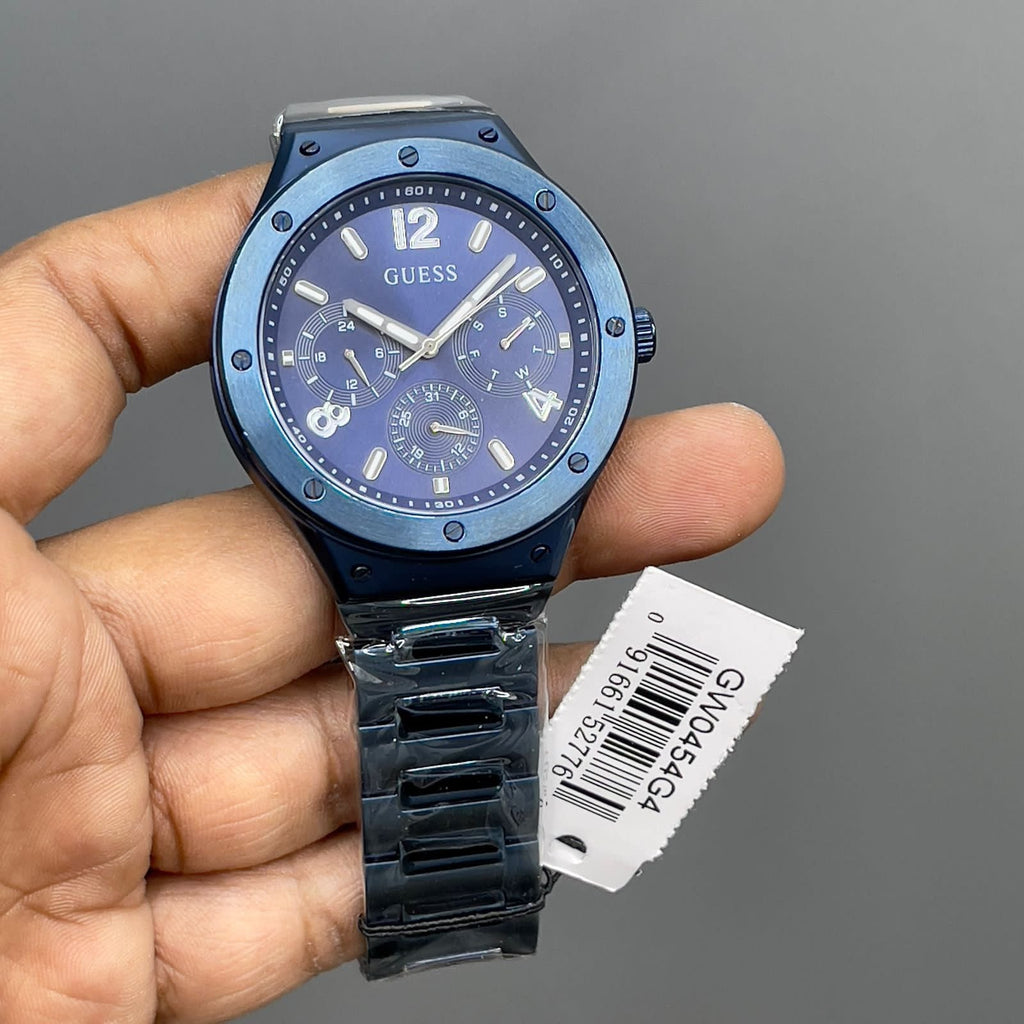 Guess Scope Multifunction Blue Dial Blue Steel Strap Watch for Men - GW0454G4 Buy Now By Guess
