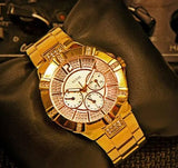 Guess Vista Diamonds Gold Dial Gold Steel Strap Watch for Women - W13573L1 Buy Now By Guess