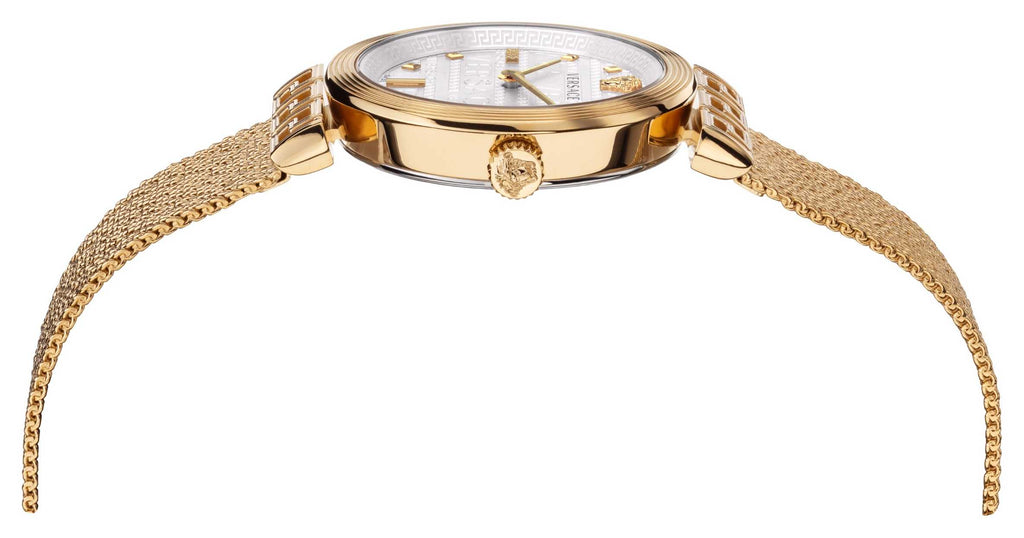 Versace Meander Greca White Dial Gold Mesh Bracelet Watch for Women - VELW00820 Buy Now By Versace