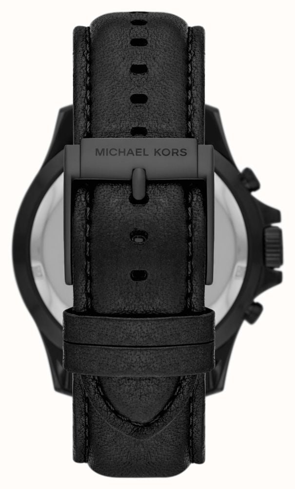 Michael Kors Everest Chronograph Black Dial Black Leather Strap Watch For Men - MK9053 Buy Now By Michael Kors