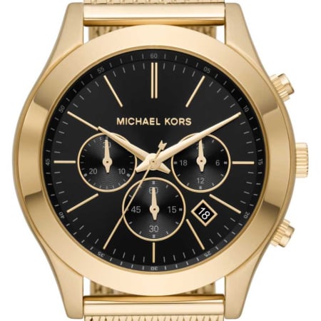 Michael Kors Slim Runway Chronograph Black Dial Gold Mesh Strap Watch For Men - MK9057 Buy Now By Michael Kors