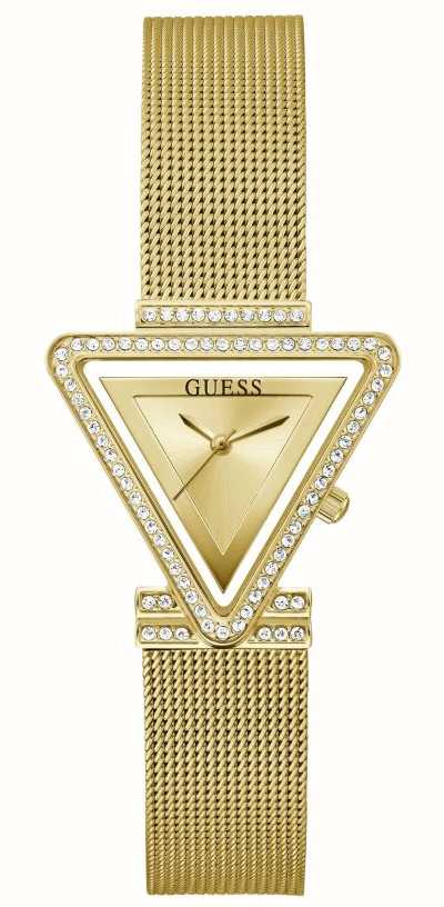 Guess Fame Diamonds Gold Dial Gold Mesh Bracelet Watch for Women - GW0508L2 Buy Now By Guess