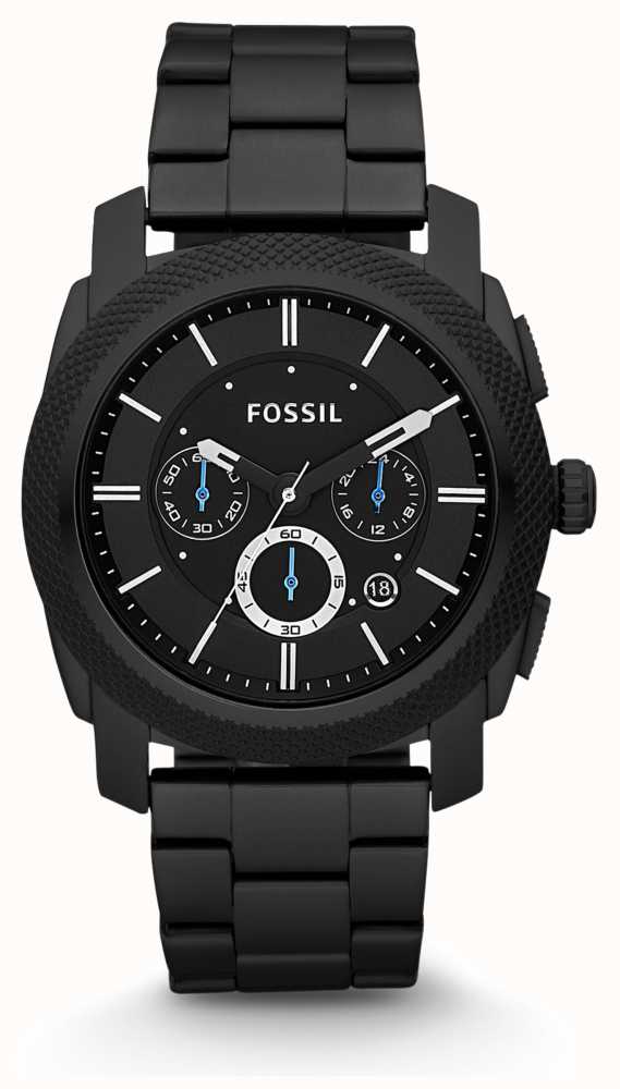 Fossil Machine Chronograph Black Dial Black Steel Strap Watch for Men - FS4552 Buy Now By Fossil
