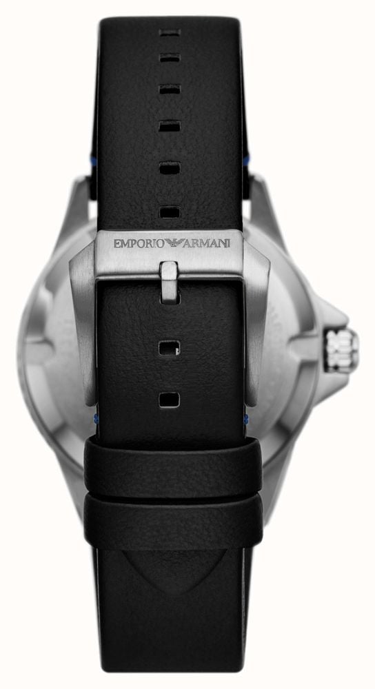 Emporio Armani Diver Three-Hand Quartz Blue Dial Blue Leather Strap Watch For Men - AR11516 Buy Now By Emporio Armani