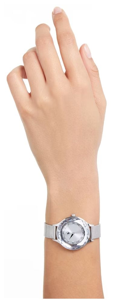 Swarovski Octea Nova Silver Dial Silver Mesh Strap Watch for Women - 5650039 Buy Now By Swarovski