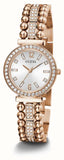 Guess Gala Diamonds Silver Dial Gold Steel Strap Watch for Women - GW0401L3 Buy Now By Guess