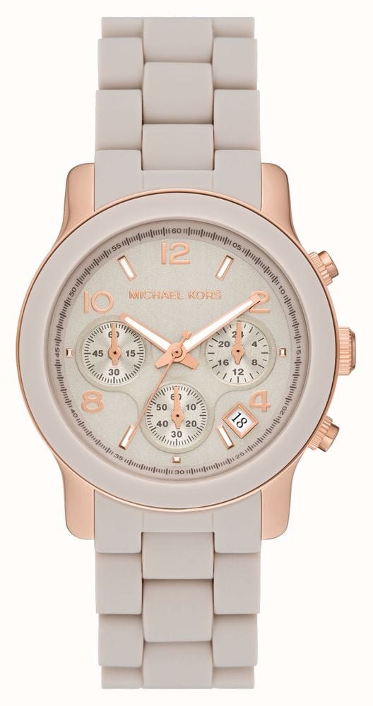 Michael Kors Runway Chronograph Grey Dial Grey Silicone Strap Watch For Women - MK7386 Buy Now By Michael Kors