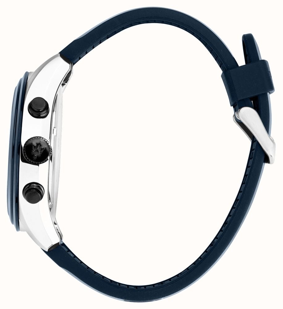 Maserati Traguardo Chronograph Blue Dial Black Silicone Strap Watch For Men - R8871612046 Buy Now By Maserati