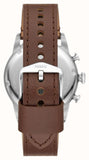 Fossil Sport Tourer Chronograph White Dial Brown Leather Strap Watch for Men - FS6042 Buy Now By Fossil