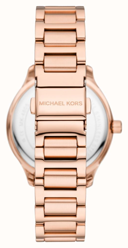 Michael Kors Sage Three-Hand Mother of Pearl White Dial Rose Gold Steel Strap Watch for Women - MK4806 Buy Now By Michael Kors