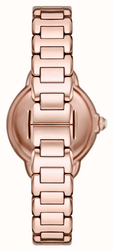 Emporio Armani Mia Three Hand Crystals Silver Dial Rose Gold Steel Strap Watch For Women - AR11633 Buy Now By Emporio Armani